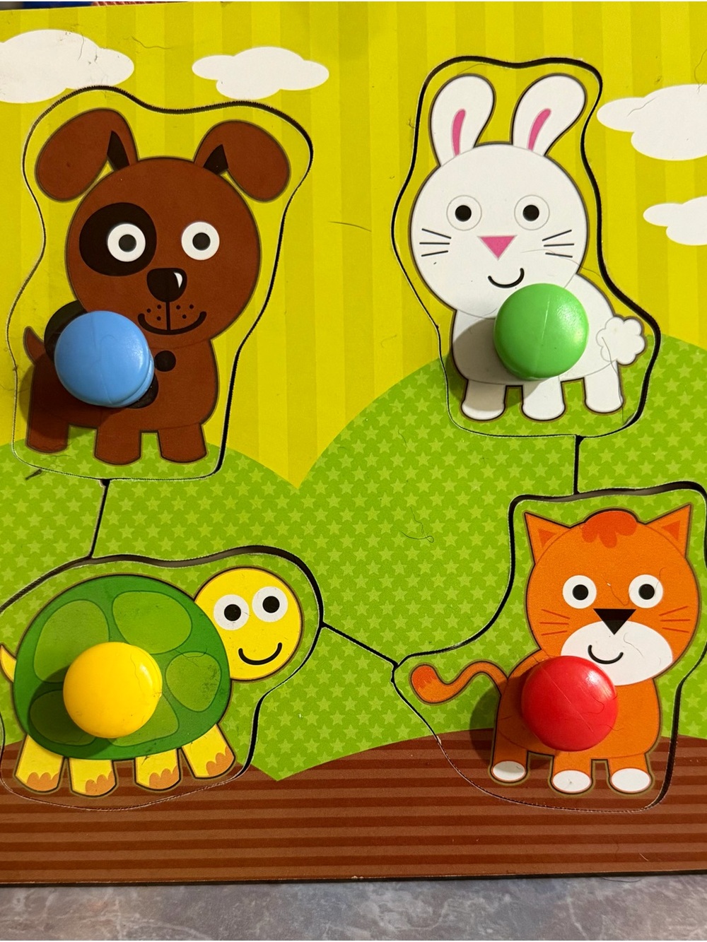 Kids Wooden Animal Peg Puzzle - Multicolor